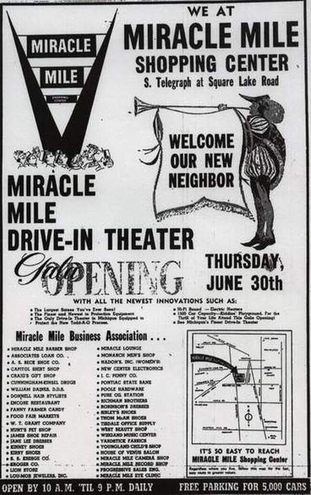 Miracle Mile Shopping Center - Grand Opening Ad June 30 1960